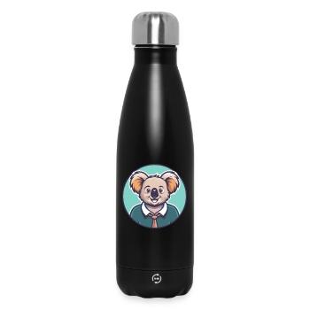Koala Kawaii Cartoon Figur Tier Haustier Gesicht - Thermosflasche 500 ml - Schwarz - Vorne