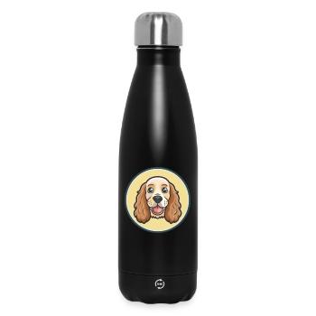 Cocker anglais Spaniel Chien Race Dessin animé Kawaii - Bouteille isotherme 500 ml - noir - Devant