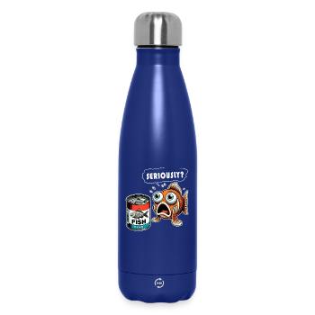 Funny canned fish design - Insulated Water Bottle 500 ml - dark blue  - Front