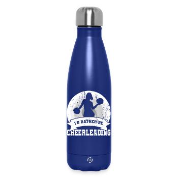 I'd Rather Be Cheerleading - Insulated Water Bottle 500 ml - dark blue  - Front