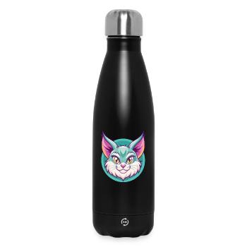 Pixie Bob Cat Breed Cartoon Kawaii Animal Pet - Insulated Water Bottle 500 ml - black - Front