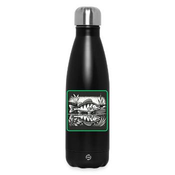Barsch Raubfisch Design - Thermosflasche 500 ml - Schwarz - Vorne