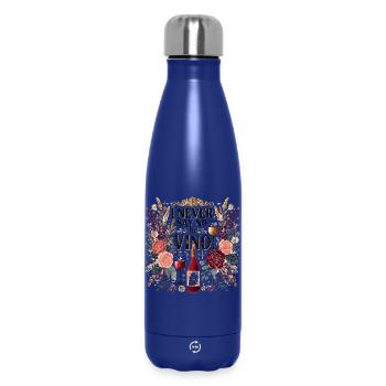 i Never say no to Vino - Thermosflasche 500 ml - Dunkelblau  - Vorne