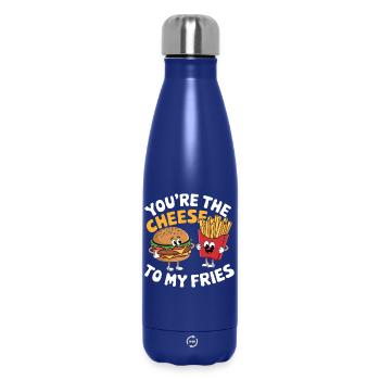 Vom Käse zu meinen Pommes frites - Thermosflasche 500 ml - Dunkelblau  - Vorne