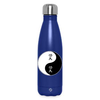 Yin Yang Kung Fu Symbole Design - Bouteille isotherme 500 ml - bleu foncé  - Devant