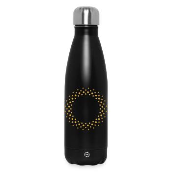 Ring-shaped, golden dot pattern - Insulated Water Bottle 500 ml - black - Front