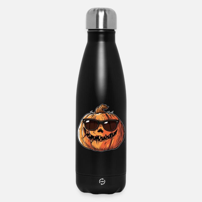 Citrouille d'Halloween cool - Bouteille isotherme 500 ml - noir