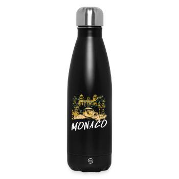 Fassade des Monaco Casinos, Golden Globe - Thermosflasche 500 ml - Schwarz - Vorne