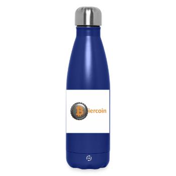BierCoin Bitcoin Logo - Thermosflasche 500 ml - Dunkelblau  - Vorne
