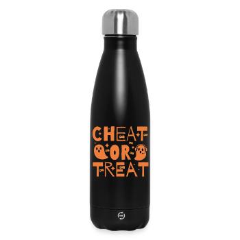 Cheat or Treat – Halloween for gamer ghosts - Insulated Water Bottle 500 ml - black - Front