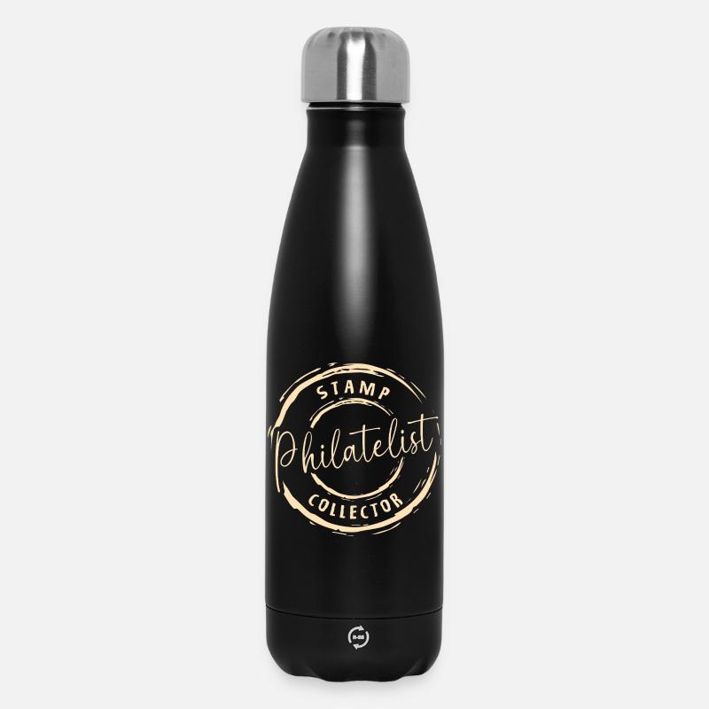 Briefmarkensammlung Philatelist Briefmarken - Thermosflasche 500 ml - Schwarz