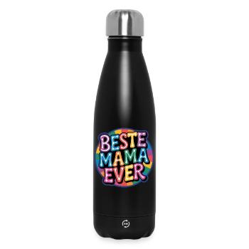 Beste Mama Ever Regenbogen Design - Thermosflasche 500 ml - Schwarz - Vorne