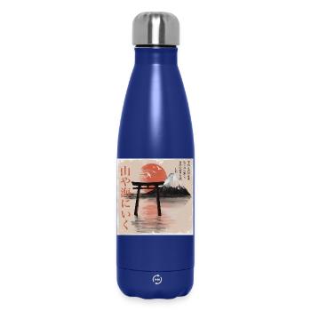 Torii am Fuji im Sonnenuntergang - Thermosflasche 500 ml - Dunkelblau  - Vorne