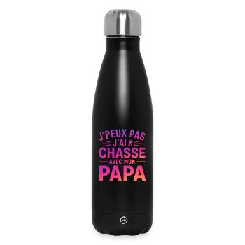 ChassePapa – I can't - Insulated Water Bottle 500 ml - black - Front