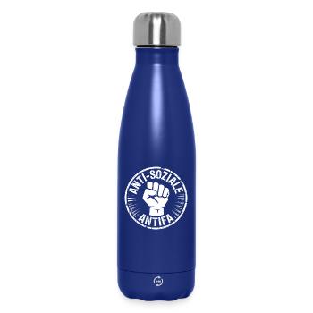 Antifa gegen Nazis - Antifa Logo - Bouteille isotherme 500 ml - bleu foncé  - Devant