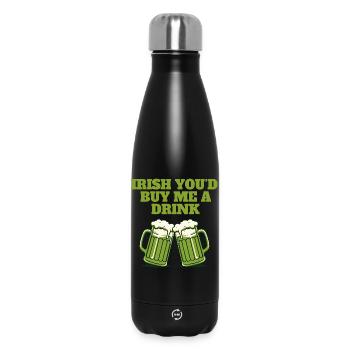 Irlandais Tu m’offrirais un verre - Bouteille isotherme 500 ml - noir - Devant