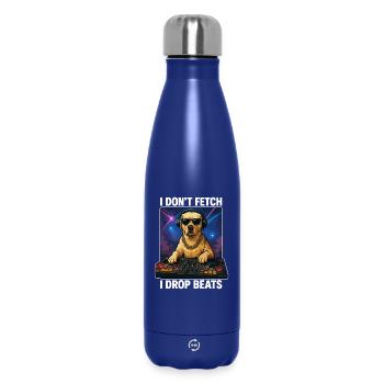 Labrador DJ: I Don't Fetch, I Drop Beats! - Insulated Water Bottle 500 ml - dark blue  - Front