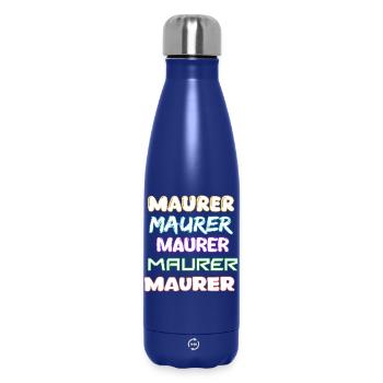 Occupation: Bricklayer - Insulated Water Bottle 500 ml - dark blue  - Front