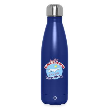 Goodbye England Let´s go to Mykonos  - Insulated Water Bottle 500 ml - dark blue  - Front