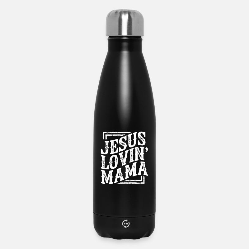 Jesus Lieben Mama Motiv Glaube Gott Kirche Bibel - Thermosflasche 500 ml - Schwarz