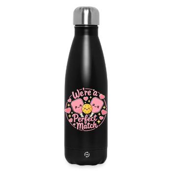 Pickleball Love: Das perfekte Kawaii-Duo - Thermosflasche 500 ml - Schwarz - Vorne