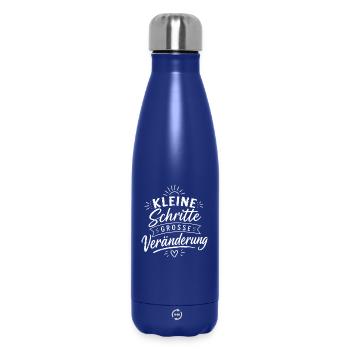 Kleine Schritte Große Veränderung - Thermosflasche 500 ml - Dunkelblau  - Vorne