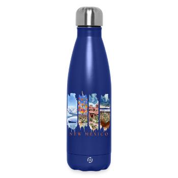 New Mexico Travel – Land of Enchantment Desert - Insulated Water Bottle 500 ml - dark blue  - Front