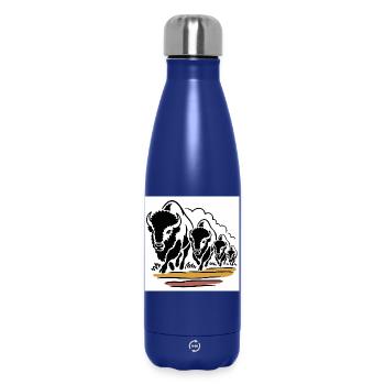 Büffelhorde in Bewegung - Thermosflasche 500 ml - Dunkelblau  - Vorne