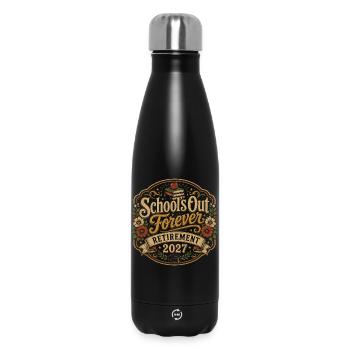 Lehrer-Retreat 2027 | Schul-Finie-Humor - Thermosflasche 500 ml - Schwarz - Vorne