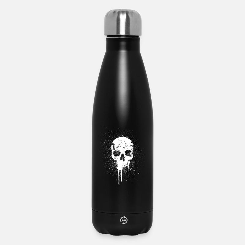 crâne blanc - Bouteille isotherme 500 ml - noir