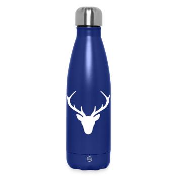 Hirsch Geweih Silhouette Jagd Jger Geschenk - Thermosflasche 500 ml - Dunkelblau  - Vorne