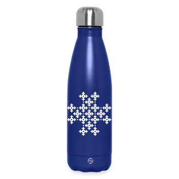 xmas Weihnachten Schnee Flocken Muster Pixel icon - Thermosflasche 500 ml - Dunkelblau  - Vorne