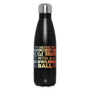 Alter Bowlingspieler - Thermosflasche 500 ml - Schwarz - Vorne