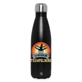 Trampolin Spruch - Thermosflasche 500 ml - Schwarz - Vorne