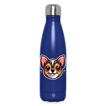 Chihuahua Hund Cartoon Kopf - Thermosflasche 500 ml - Dunkelblau  - Vorne