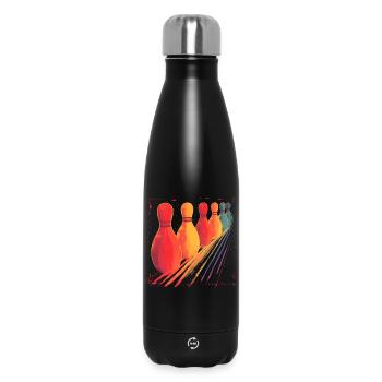 Oldschool Bowling Drawing - Insulated Water Bottle 500 ml - black - Front