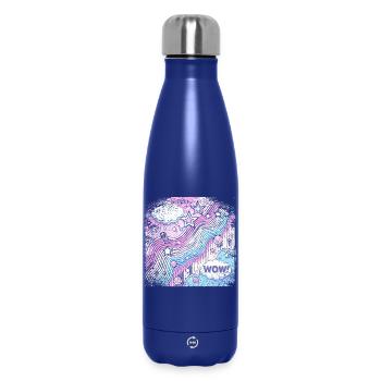 Pop Art Style Frayed Edge - Insulated Water Bottle 500 ml - dark blue  - Front