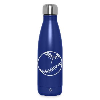 Baseball Ball Sketch - Insulated Water Bottle 500 ml - dark blue  - Front