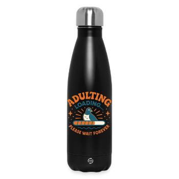 Adulting Loading Pigeon - Insulated Water Bottle 500 ml - black - Front