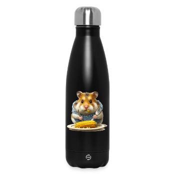 Hamsters de cuisine au festival du maïs - Bouteille isotherme 500 ml - noir - Devant