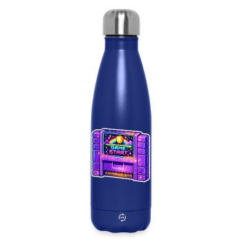 Retro Arcade Start Neon - Thermosflasche 500 ml - Dunkelblau  - Vorne