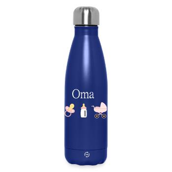 Oma 2023 Geburt Mädchen Vorlage personalisierbar - Thermosflasche 500 ml - Dunkelblau  - Vorne