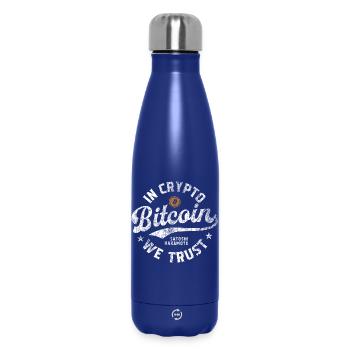 Bitcoin - En Crypto nous faisons confiance - Bouteille isotherme 500 ml - bleu foncé  - Devant