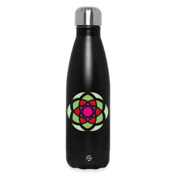Yoga Mandala Energy Blossom Garden Meditation om - Insulated Water Bottle 500 ml - black - Front