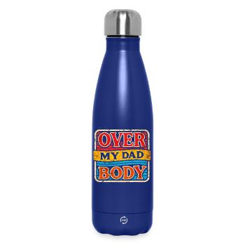 Sur le corps de mon père, drôles de pères qui disent - Bouteille isotherme 500 ml - bleu foncé  - Devant