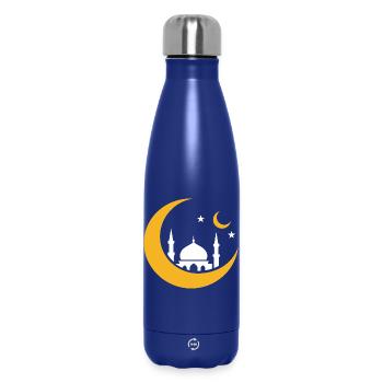 Islam Crescent Moon Mosque Silhouette - Insulated Water Bottle 500 ml - dark blue  - Front
