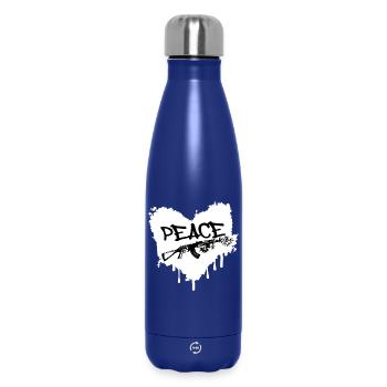 Peace Gun Blossoms Graffiti - Insulated Water Bottle 500 ml - dark blue  - Front