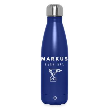 Markus Name Handwerker Werkzeug Akkuschrauber - Thermosflasche 500 ml - Dunkelblau  - Vorne