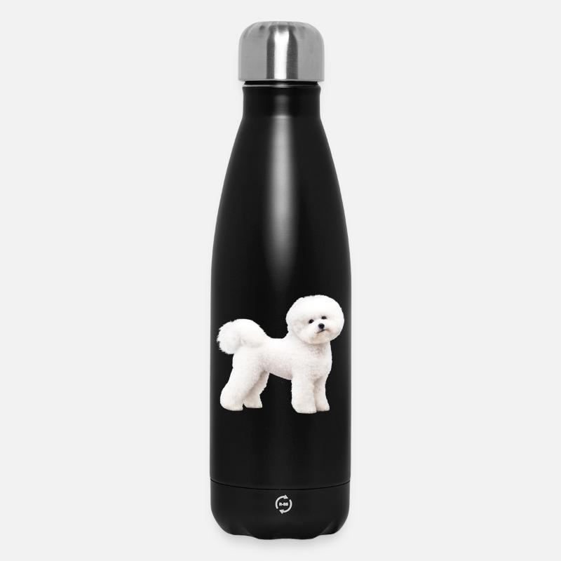 Realistic Bichon Frise - Insulated Water Bottle 500 ml - black