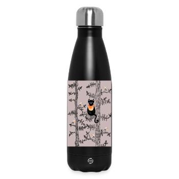 Cat & Robin Poster - Insulated Water Bottle 500 ml - black - Front